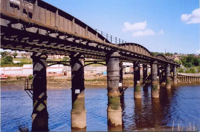 Scotswood railway bridge over River Tyne, England., Blaydon