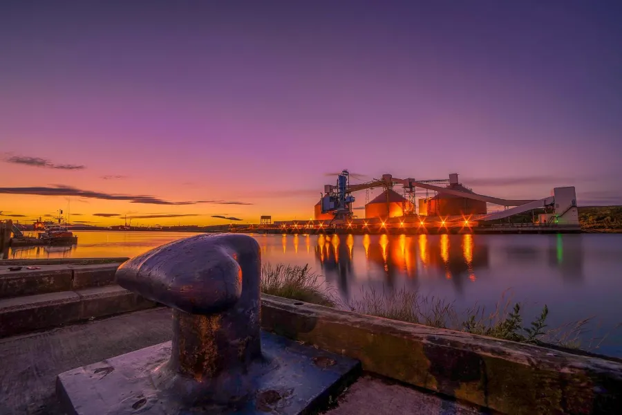 Blyth Harbour at night, photo taken 2016 by Kris Hodgetts