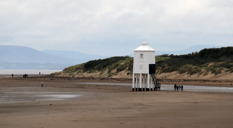Wooden lighthouse at Burnham-on-Sea, Somerset, England. 