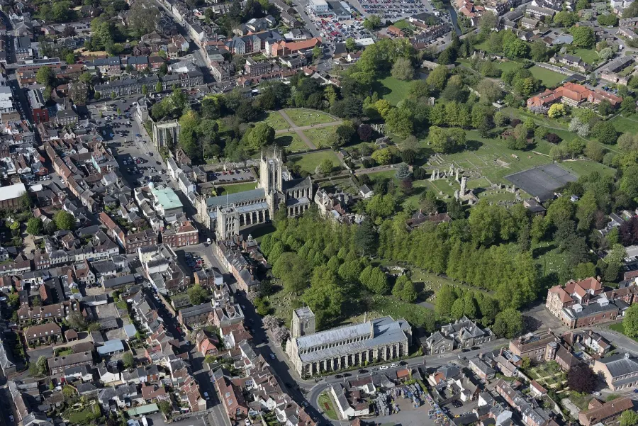 Bury St Edmunds Suffolk aerial image