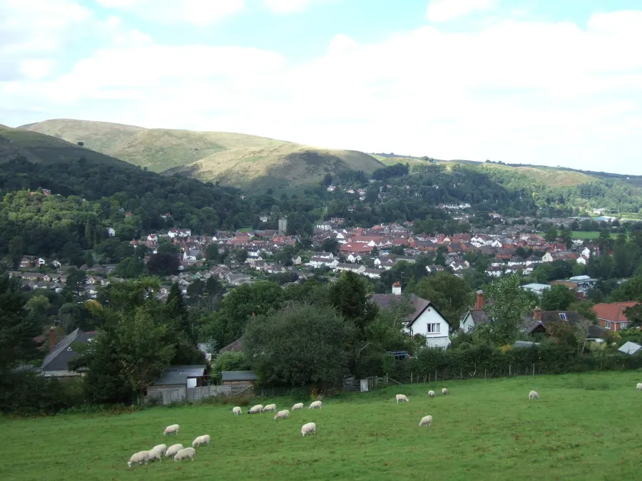 The town of Church Stretton in Shropshire, England