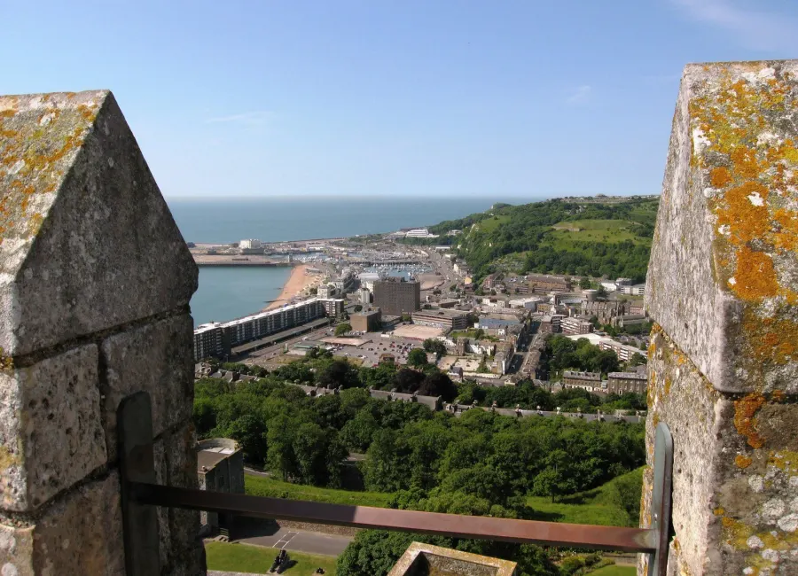 Dover from the top of Dover Castle 