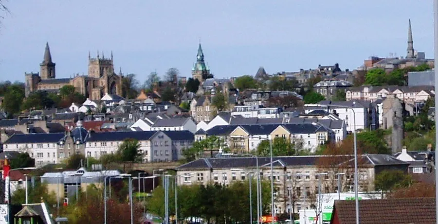 Dunfermline's historic skyline seen from Hospital Hill.