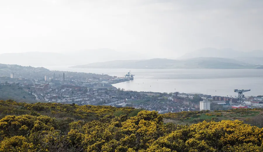 View of Greenock from Auchmountain Road (Inverclyde, Scotland)