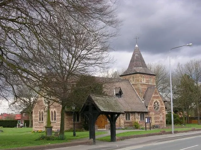 Parish church of St John the Baptist, Liverpool Road, Irlam, Greater Manchester, seen from the south