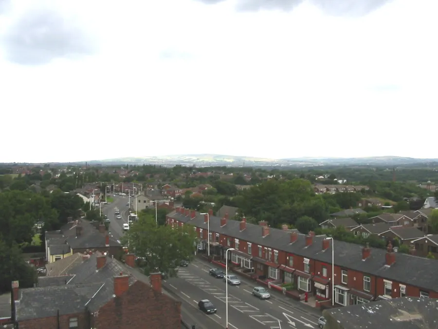 Kearsley looking north taken from St Stephens Church tower. Taken by Geotek 2004