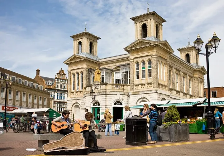 Historic Market Square in Kingston-Upon-Thames, England, UK