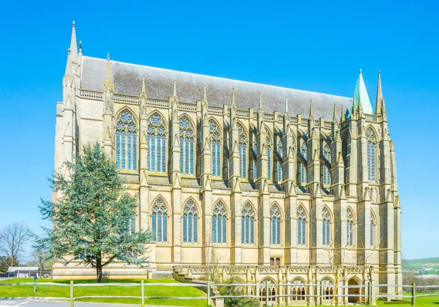 The wonderful Lancing College Chapel, seen on a warm April day.