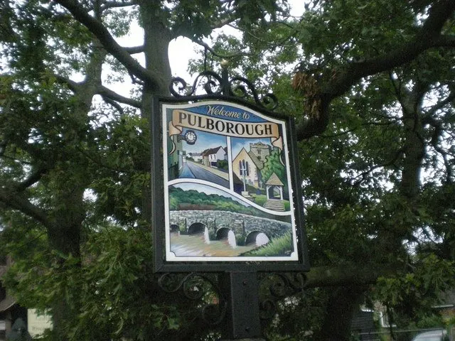 Pictorial Welcome to Pulborough Street Sign A rather nice pictorial sign greets people arriving in Pulborough