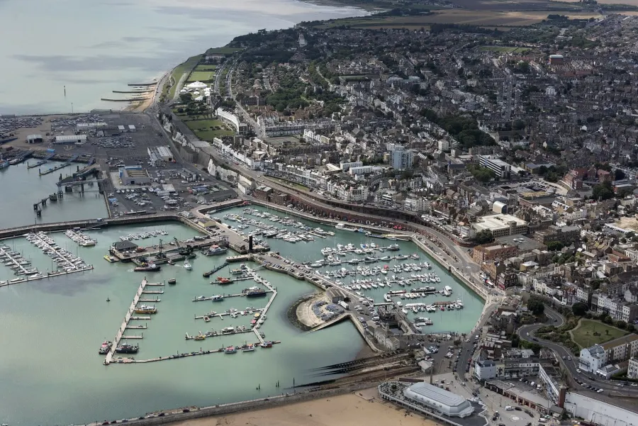 Aerial view of Ramsgate in Kent UK