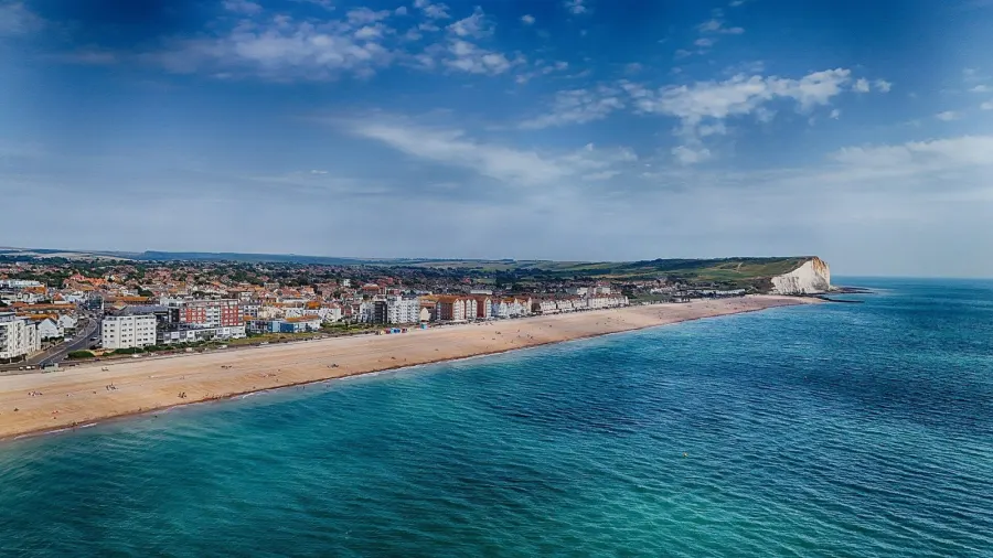 Newhaven Beach from the air, Seaford