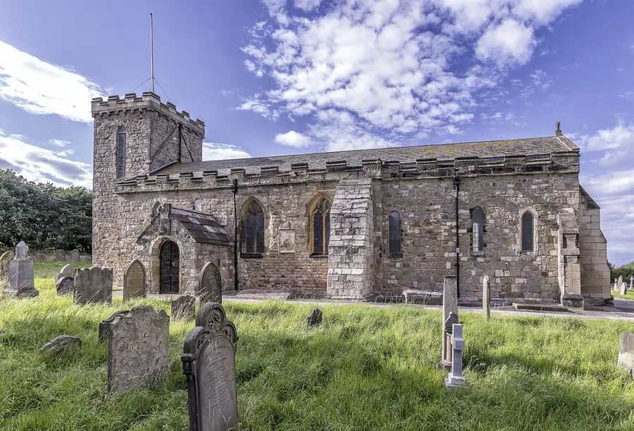 St Mary's parish church, Seaham, County Durham, seen from the south