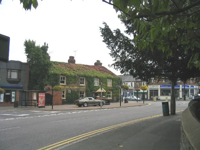Stanford-le-Hope, Essex. The old ivy clad pub in the centre is called "The Inn on the Green"