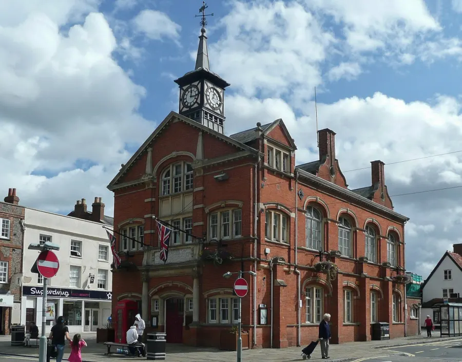 The Town Hall, High Street, Thame, Oxfordshire, seen from the west