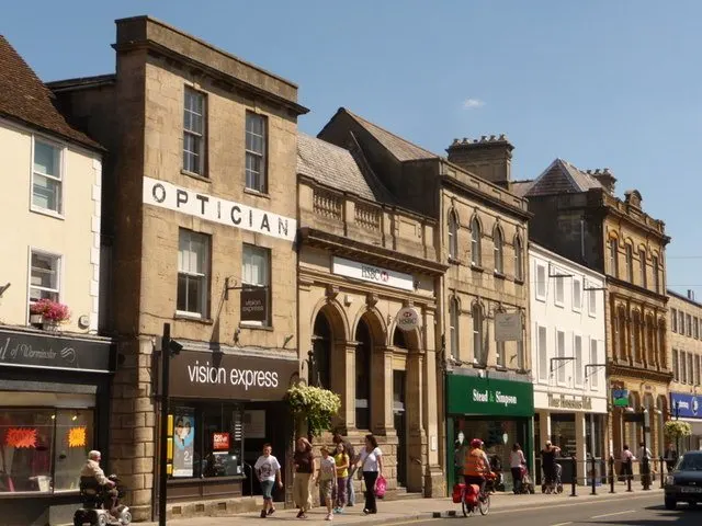 Warminster: some town-centre shops