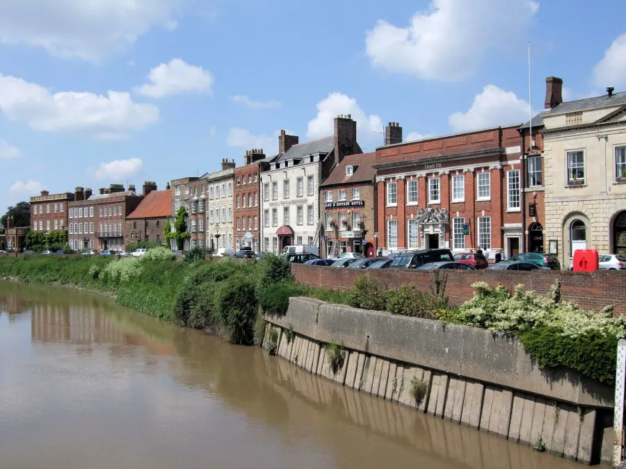 The River Nene at North Brink, Wisbech, Cambridgeshire